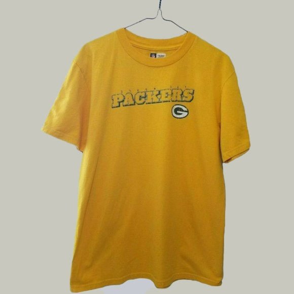 Green Bay Packers Mens Yellow Tshirt - Picture 1 of 4
